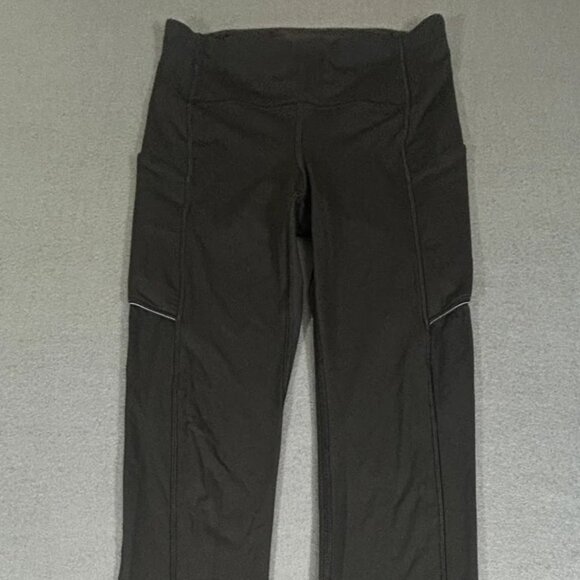 Lululemon Women’s Leggings Size 2 Black Run On Crop Pants Black High-Rise - Picture 1 of 7